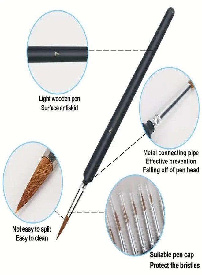 ساندرا مجموعة فرش الرسم الدقيقة من ساندرا، 11 قطعة، مثالية للرسم المصغر، وفن الأظافر، والأكريليك، والألوان المائية، والزيتية، ورسم النماذج - فرش ذات رؤوس دقيقة بمقابض خشبية وحافظة - أدوات رسم فنية للهواة والحرف اليدوية - Image 2